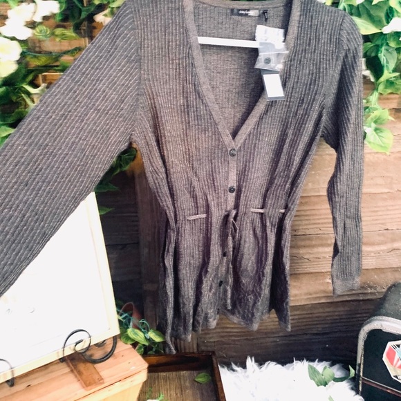 NWT Daisy Fuentes Button Up Tie Cardigan - Picture 6 of 10